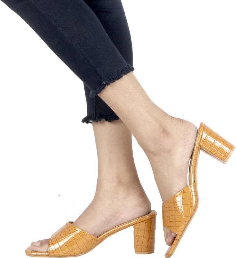 Women Tan Heels Sandal