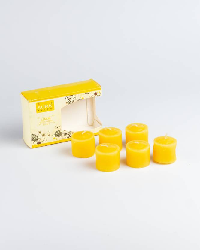 AuraDecor Set of 6 Votive Lemon Fragrance Candle