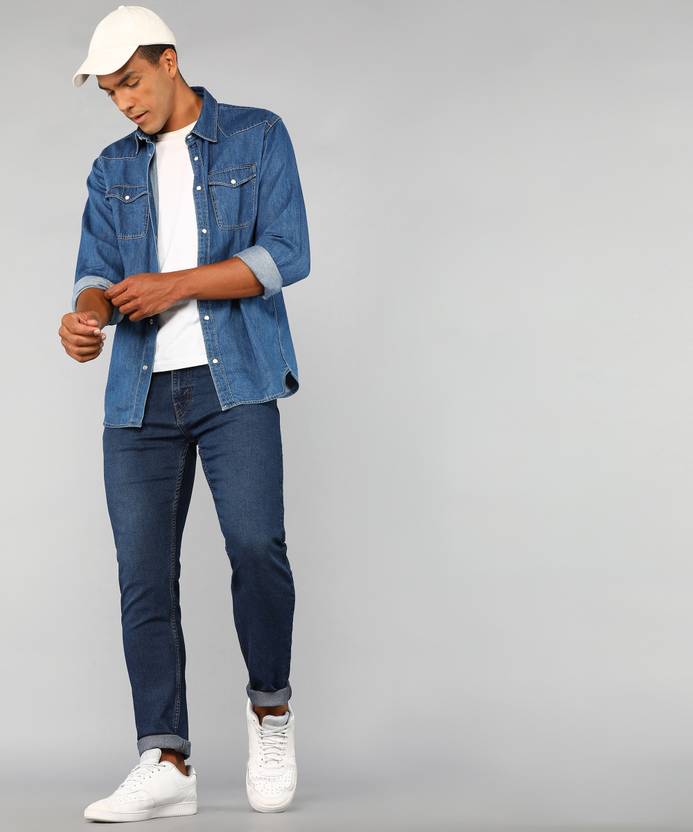 512 Men Regular Mid Rise Dark Blue Jeans