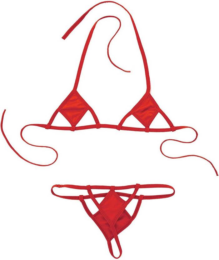 avyanga Bra & Panty Set Solid Red Lingerie Set
