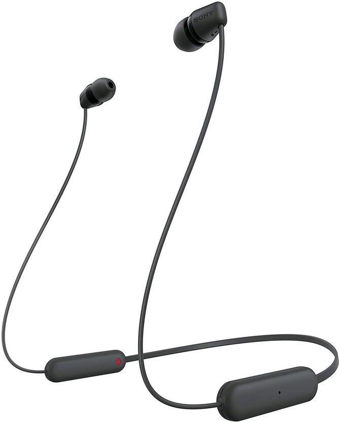 SONY WI-C100 25hr Bluetooth Headset Black - Image 1