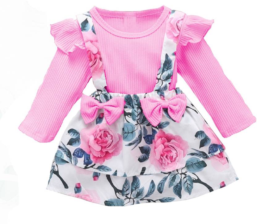 BHOOLKU Girls Midi/Knee Length Casual Dress