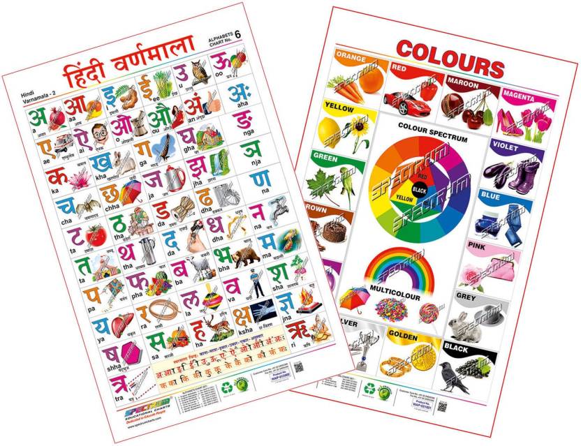 Spectrum Combo Educational Wall Chart (Hindi Varnamala, Gujarati