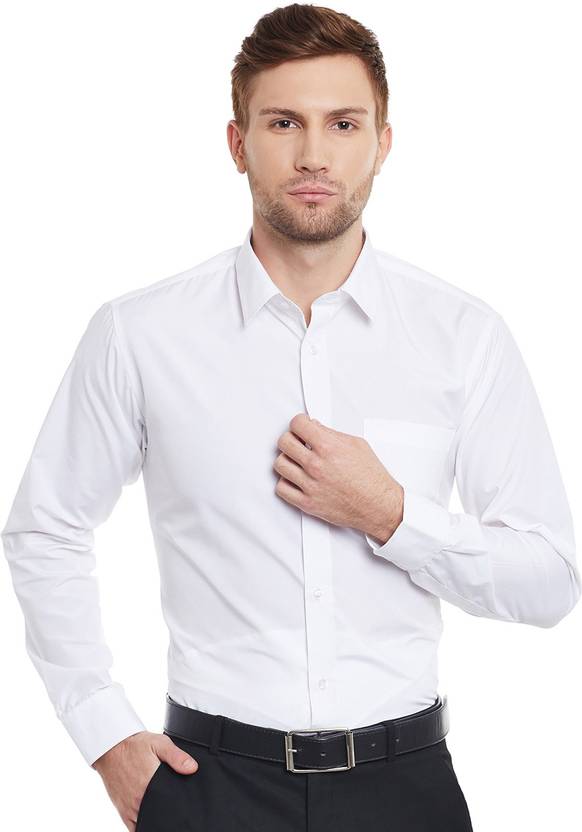 English Navy Men Slim Fit Solid Spread Collar Formal Shirt