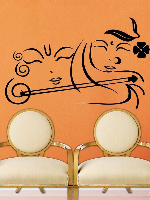 WALLMANTRA 30 cm Radha Krishna Wall Decal. Self Adhesive Sticker Price