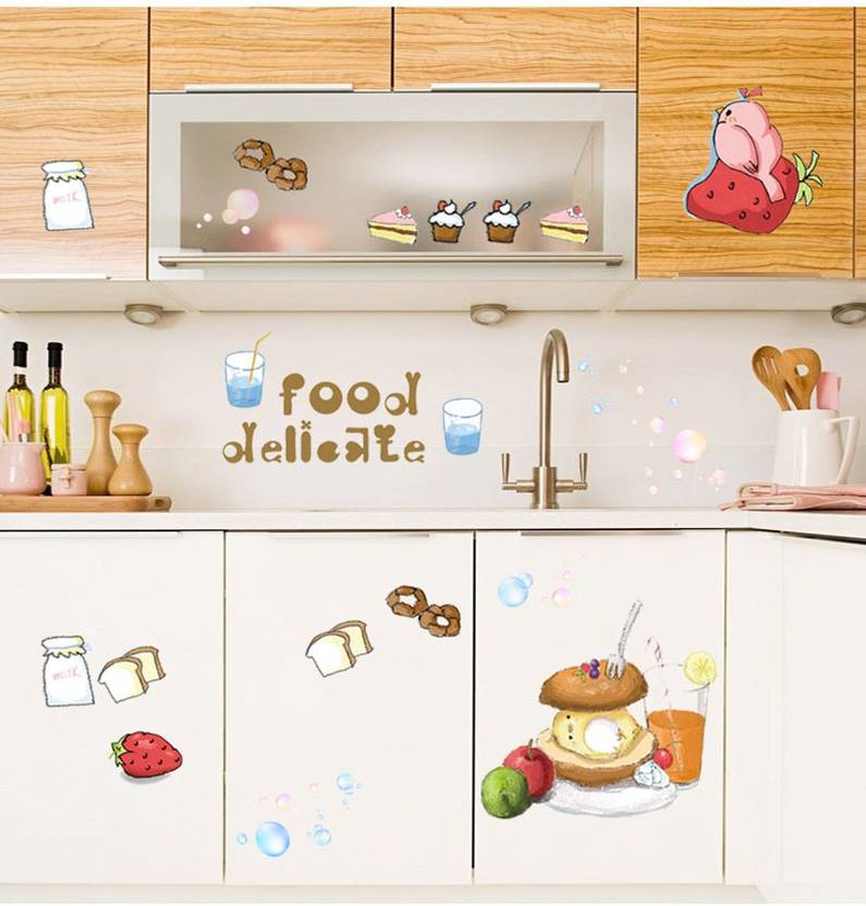 Aquire 100 cm Wall Stickers for Kitchen Decor Fruits Food