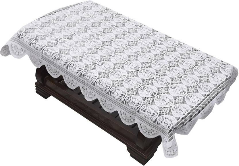 YELLOW WEAVES Polyester 4 Seater Geometric Table Cover