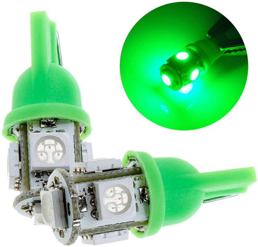 5 SMD GREEN Color LED Parking T10 Socket Blub For