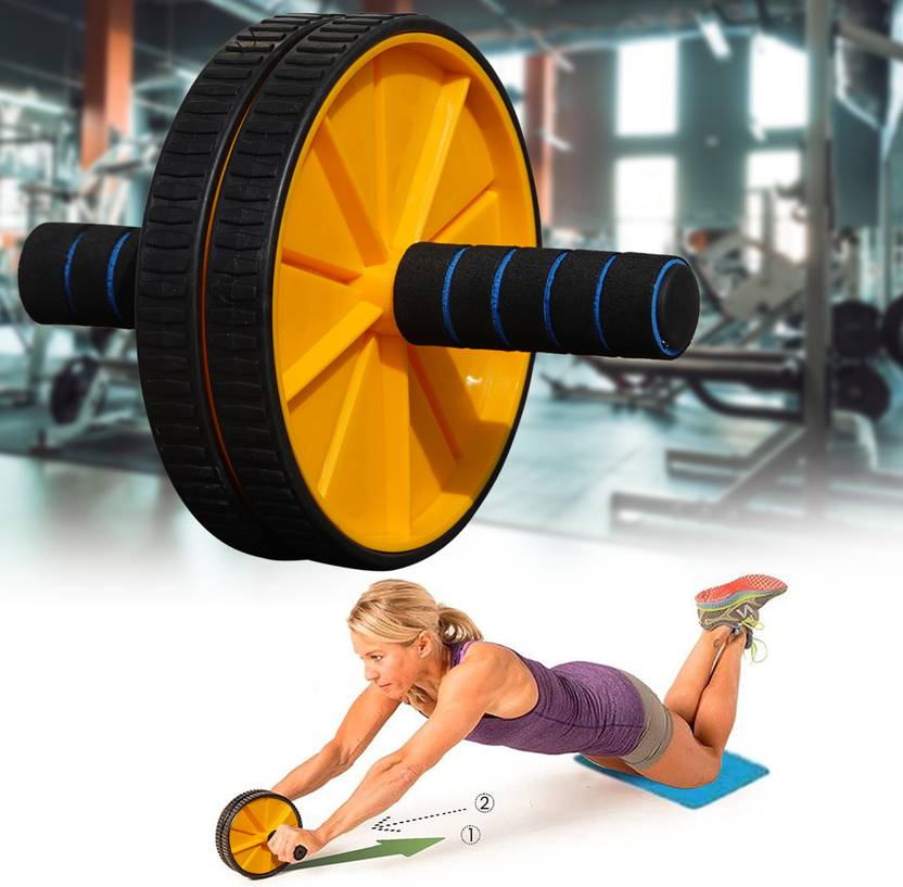Manogyam Abdominal Double Wheel Ab Roller Gym For Exercise Fitness