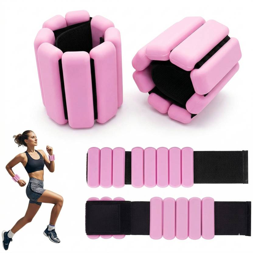 AASHRO MALL 1 pair of Pilates Wrist & Ankle Weights for Women—Set of 2 (1 lb Each) Pink Ab Exerciser