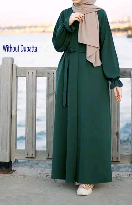 Buraque Designer Polyester Solid Abaya