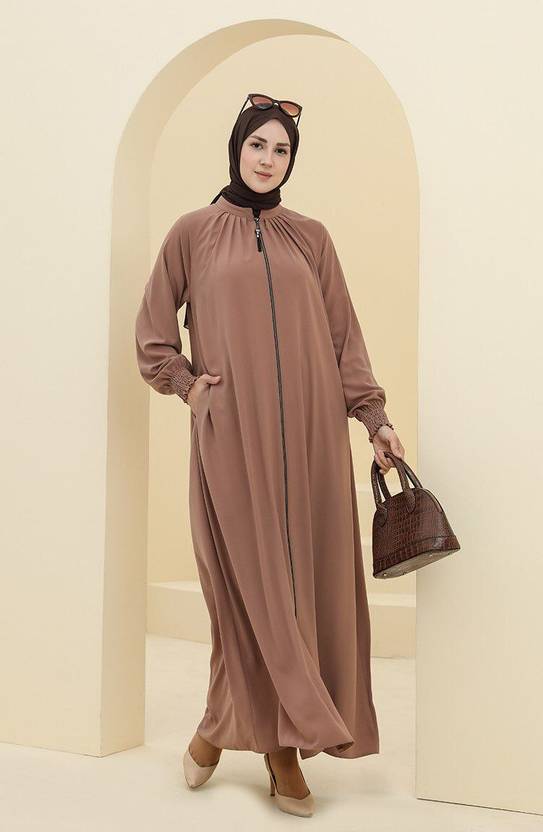 ovais abaya collection Nida Matte Solid Abaya With Hijab