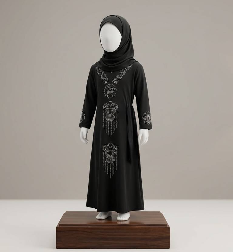 Afnangarments Polyester Self Design Abaya