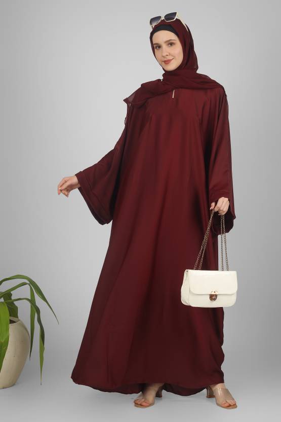 ovais abaya collection Nida Matte Solid Abaya With Hijab