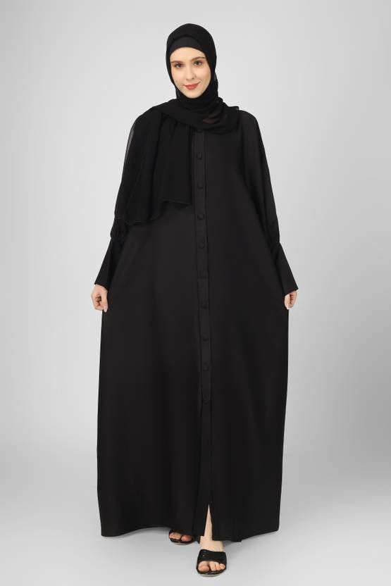 ovais abaya collection Nida Matte Solid Abaya With Hijab