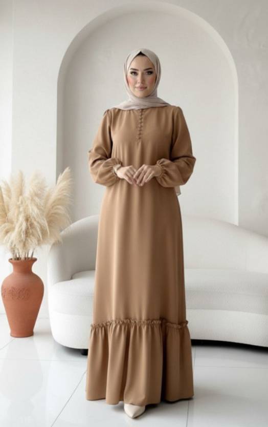 ovais abaya collection Nida Matte Solid Abaya With Hijab