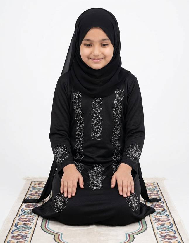 Afnangarments Polyester Self Design Abaya