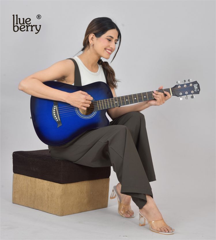 BLUEBERRY B-D38-Blue 38Inch Acoustic Guitar - Image 9
