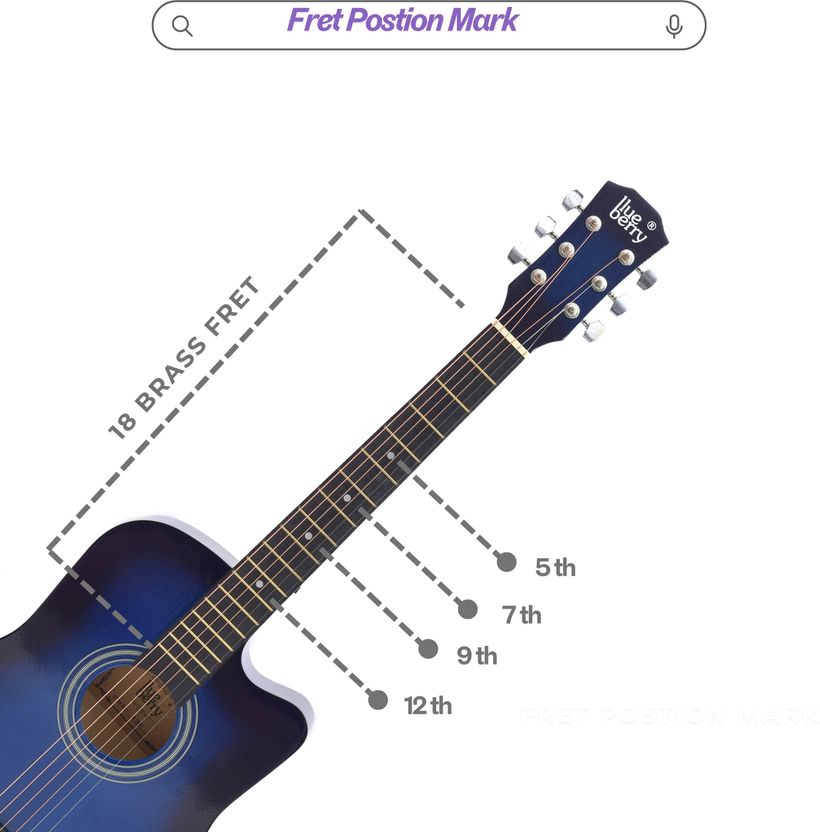 BLUEBERRY B-D38-Blue 38Inch Acoustic Guitar - Image 3
