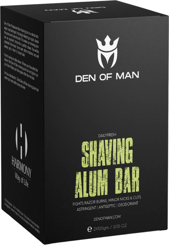 Den of Man 2x100gm Alum Stone (fitakri) Shaving Bar for Razor Burns