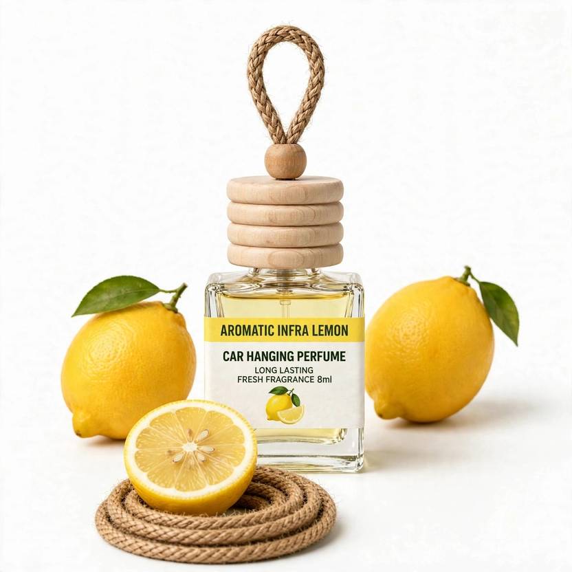 aromatic infra Lemon Aroma Oil Lemon 8ml Car Hanging Perfume Wooden Cap Air Freshener