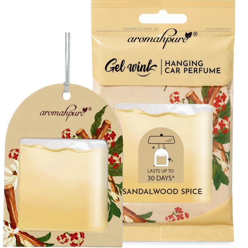 Aromahpure Sandalwood Car Freshener Diffuser Gel Wink Hanging Perfume|Pack of 1| Long-Lasting Up to 30 Days