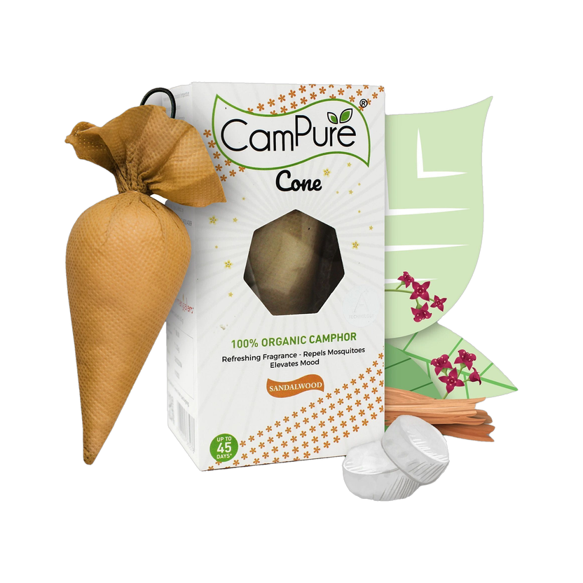 CamPure Cone Air Freshener - Sandalwood - Pack of 1 Diffuser Set Cone Air Freshener - Sandalwood - Pack of 1