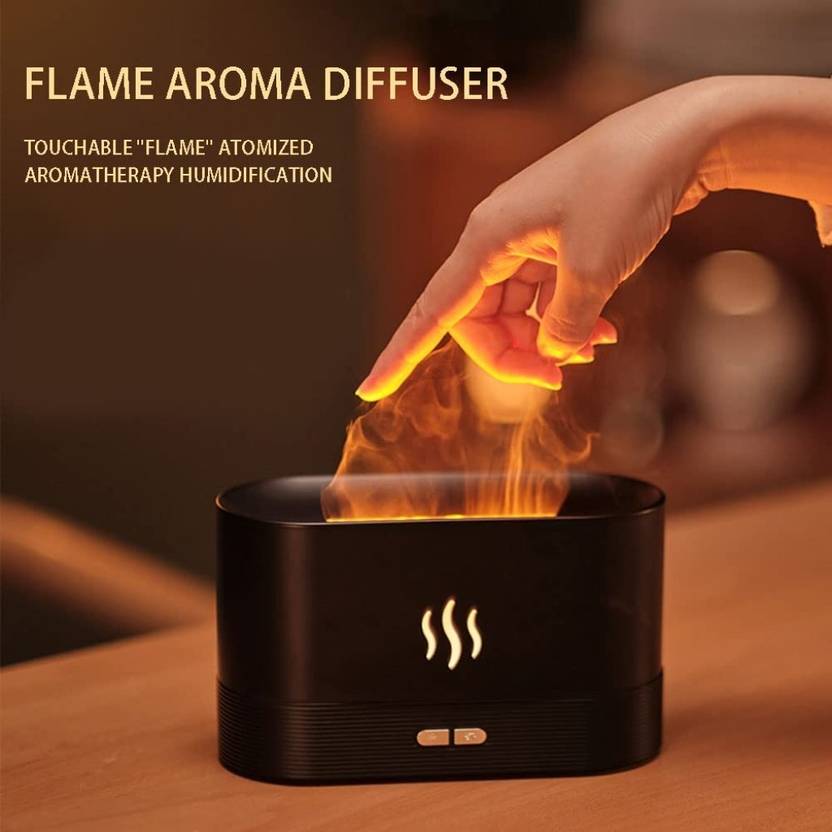 Pamidhar 3D Flame Humidifier with 7 Color Aroma Essential Oil Diffuser