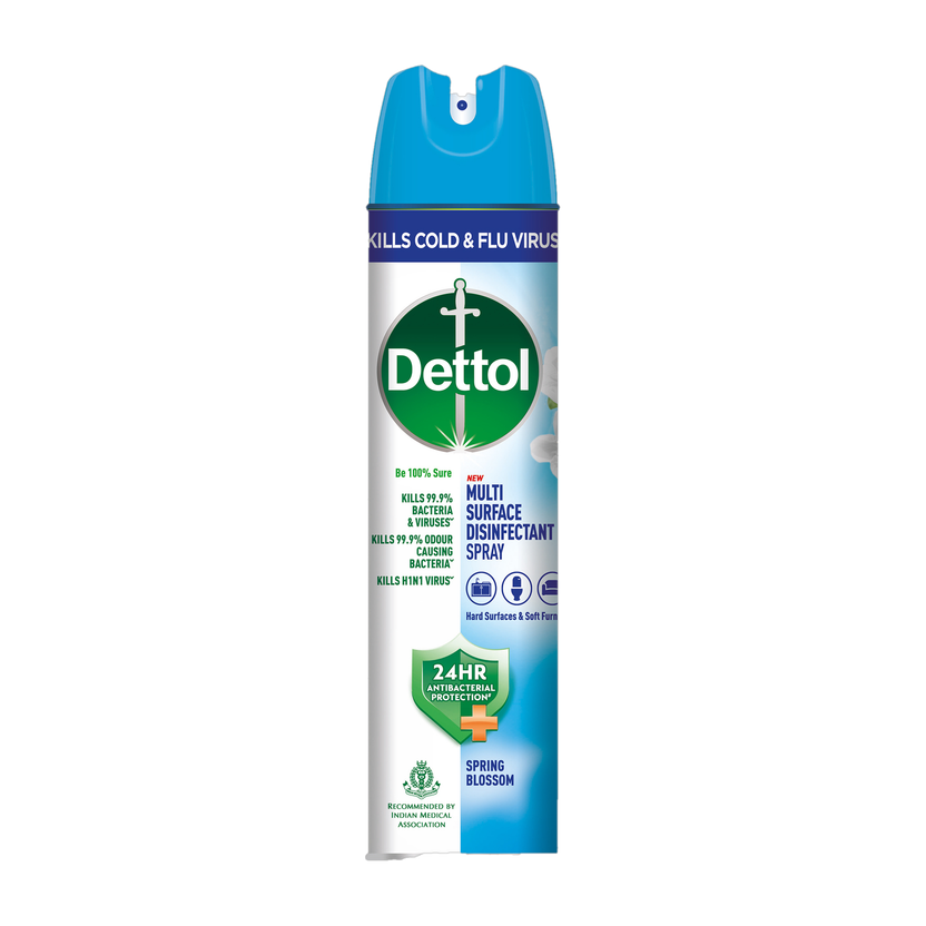 Dettol Disinfectant Sanitizer Spray|24 hrs Antibacterial protection|(Spring Blossom)