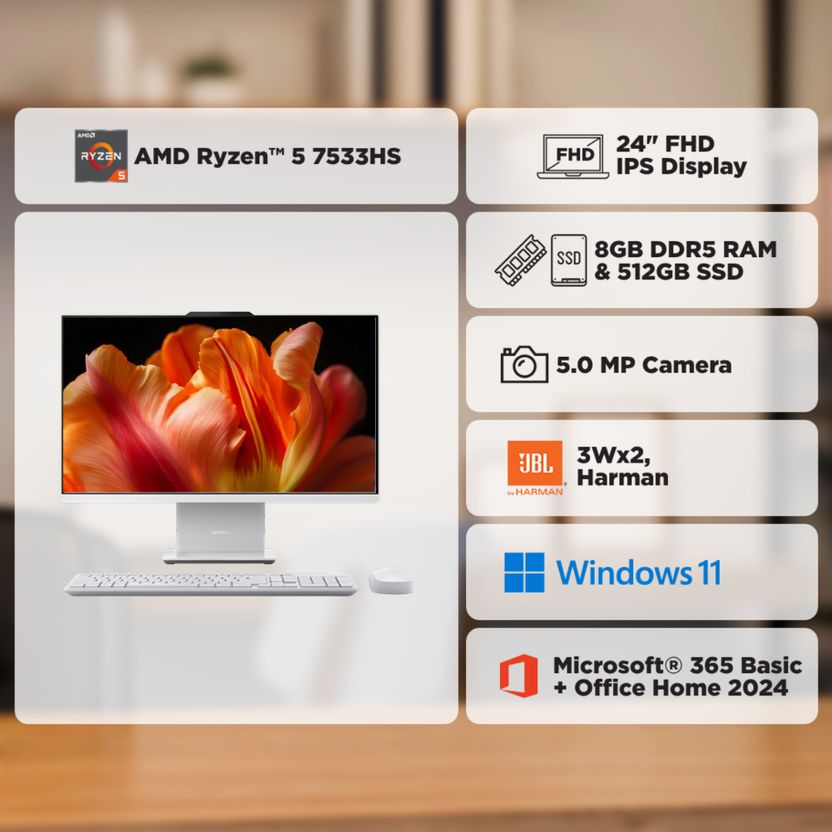 Lenovo IdeaCentre AIO Ryzen 5 8GB 512GB SSD - Image 2