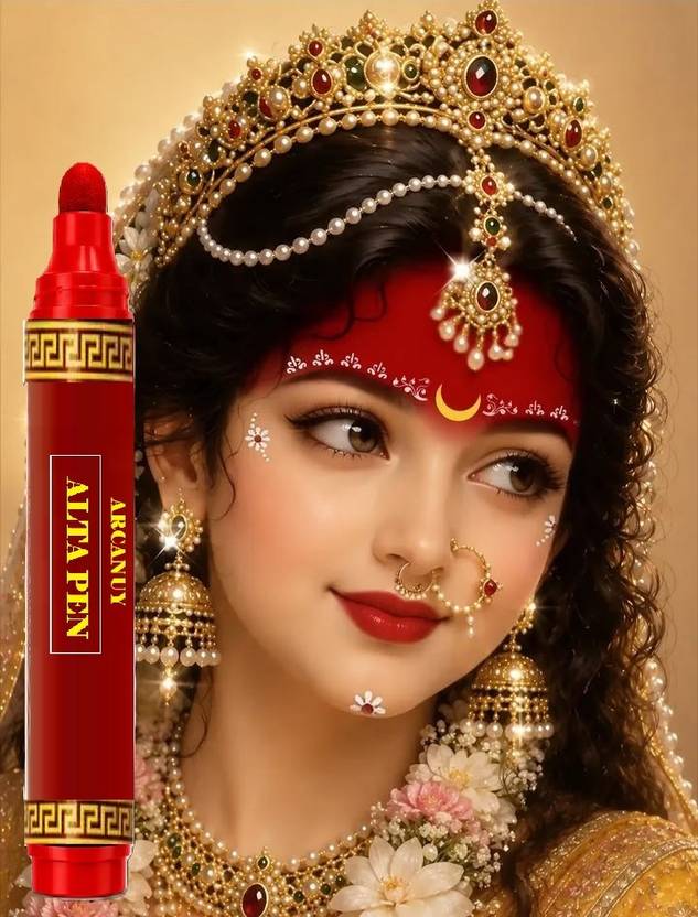 Arcanuy Red Alta Art Pen for Traditional Indian Makeup Alta