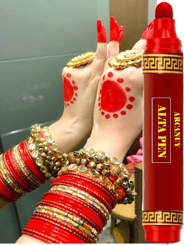 Arcanuy new Red Alta Art Pen for Traditional Indian Makeup Alta