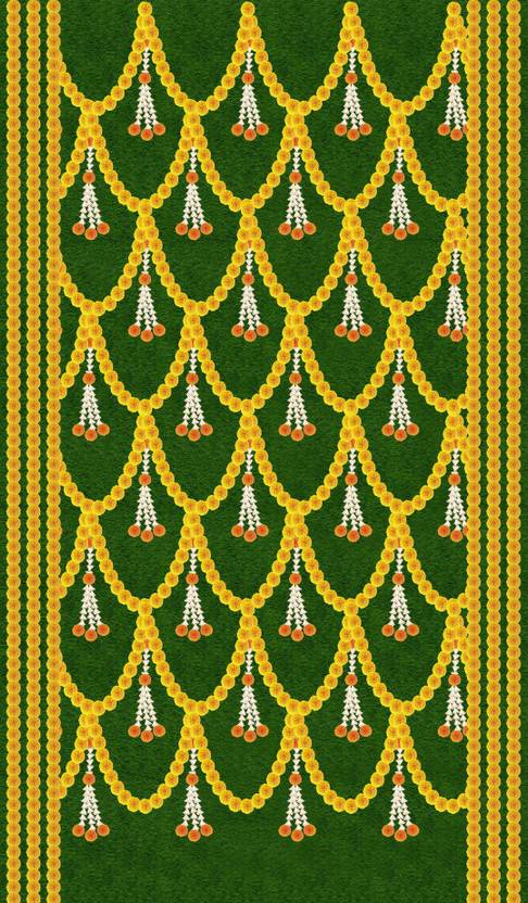 Ashvath Fashion indian traditional Hanging Flower Design Backdrop(8Feet Height & 5Feet width) Altar Cloth