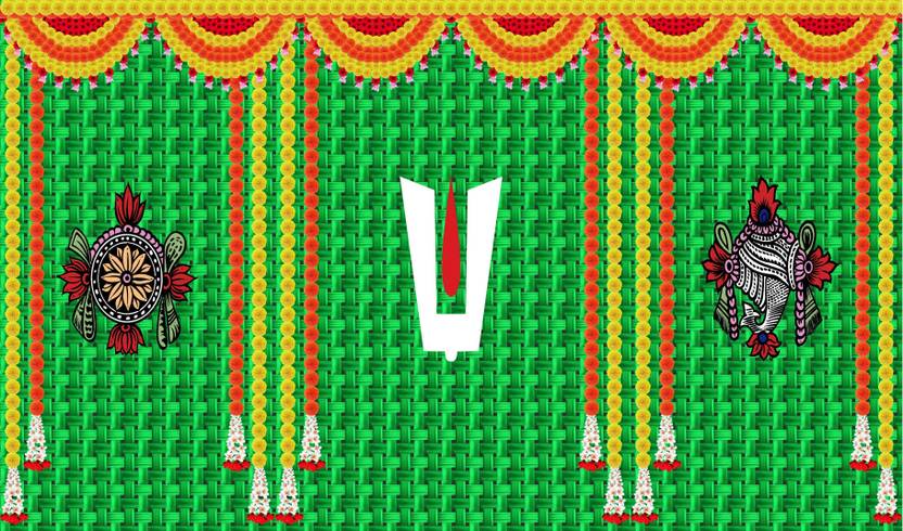 Ashvath thirunaamam shanku chakra namam Lord Vishnu Balaji Design Cloth Altar Cloth