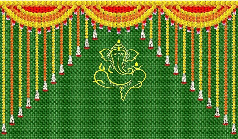 Ashvath Decorative Backdrop Cloth with Ganeshji Altar Cloth