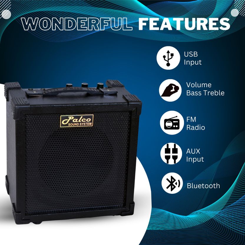 Palco PAL104-USB 25W AV Power Amplifier (Black) - Image 5