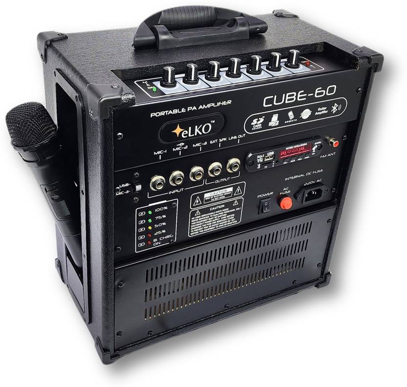 ELKO ™ Cube60 P.A. Digital Guitar Cube AmplifierBluetoothWireless MicKaraoke 60 W AV Power