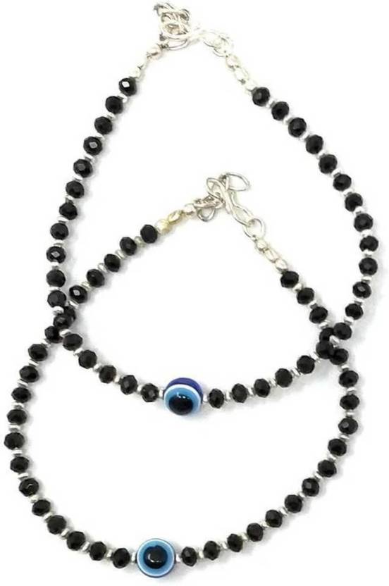 AANYACRYSTAL black thread anklets for women Alloy Anklet