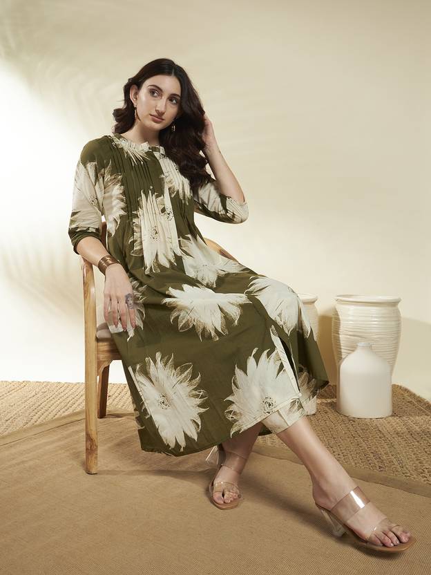 SINGNI Women Pure Cotton Kurta Pant Set