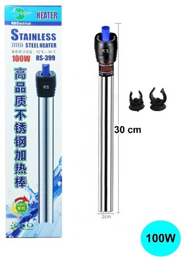 RS ELECTRICAL RS100 W Steel Heater Submersible Aquarium Immersion