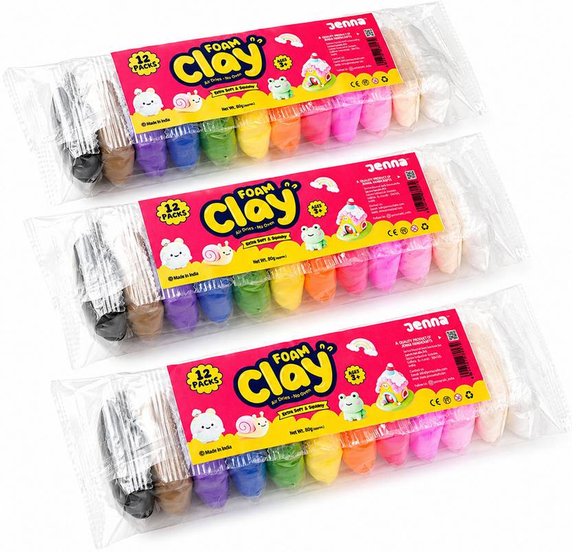 Jenna Air Dry Foam Clay(set of 3) Art Clay