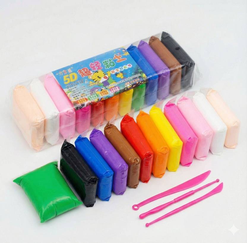 devanshikidstoy Colour cloud Clay art toy kids playing clay and craft(12 Colour Set)