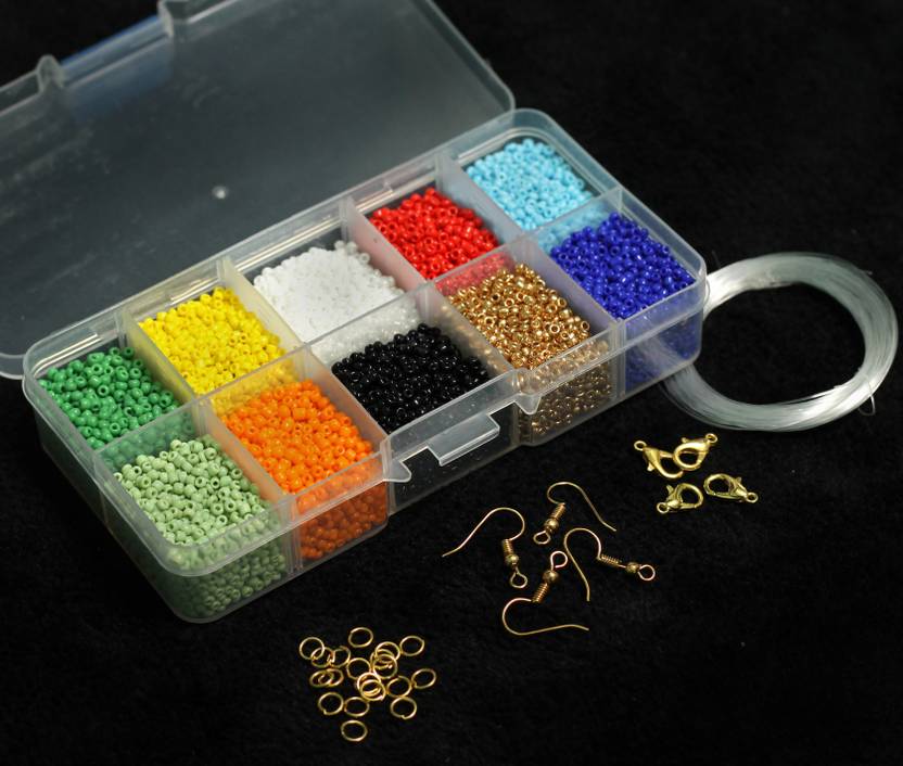 Beadsnfashion Opaque Glass Sugar Seed Beads DIY Kit for Jewellery