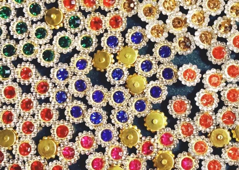 HouseOfCommon 75 Pcs Multicolor Diamond Ring Glass Stone For Embroidery,Craft,Jewelry Making