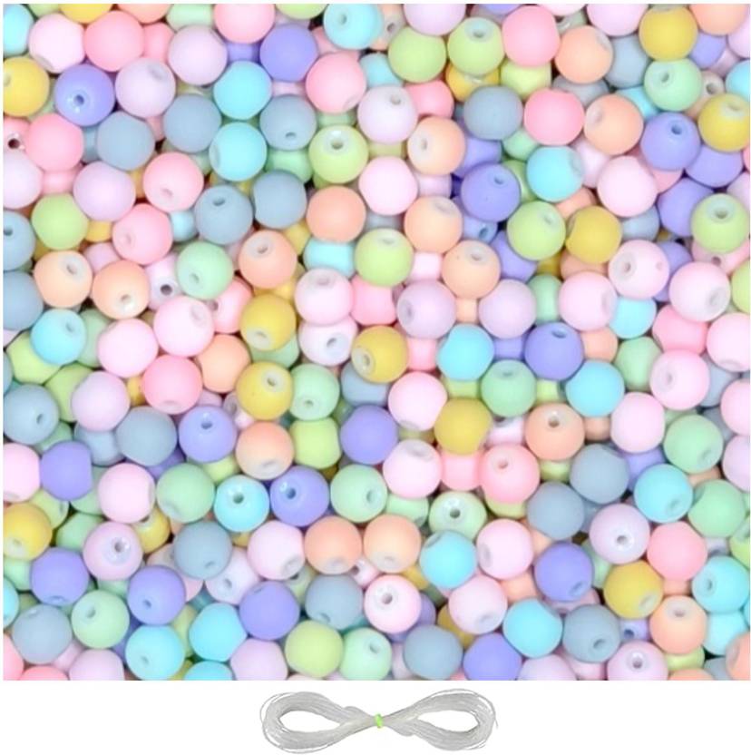 REGLET 210 Pcs Pastel Glass Beads for Jewellery Bracelet Art & Craft