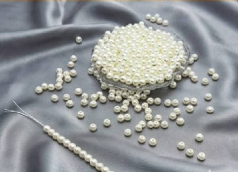 AKRIAFT 50 Pearl 10 mm White Beads for Creative Art & Jewelry