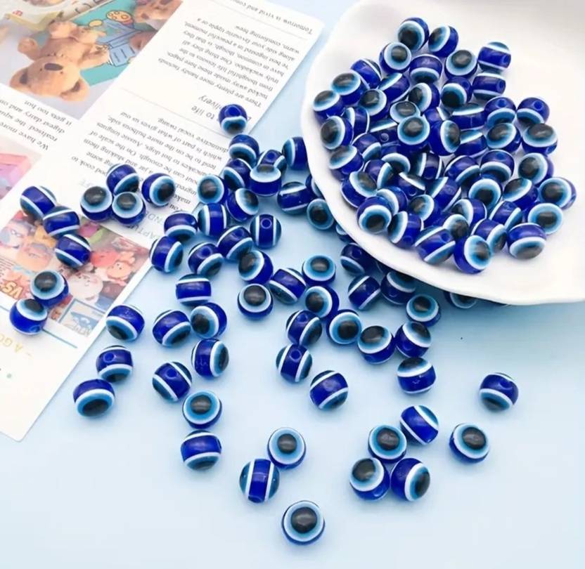 HouseOfCommon Blue Evil Eye 10mm For Making Charm Bracelet Jewelry & Craft-Making Item's 25Pcs