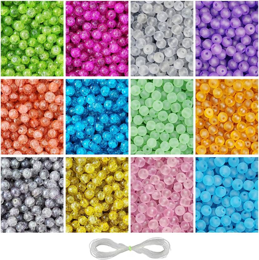 REGLET 420 Pcs Matt & Sparkle Cut Glass Beads for Jewellery Bracelet