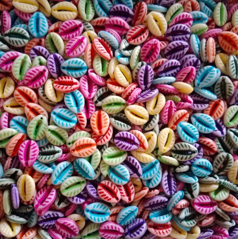 NextGen Bazar NextGen_Bazar 100 Pcs Mixed Color Cowrie Shell Acrylic Beads,DIY