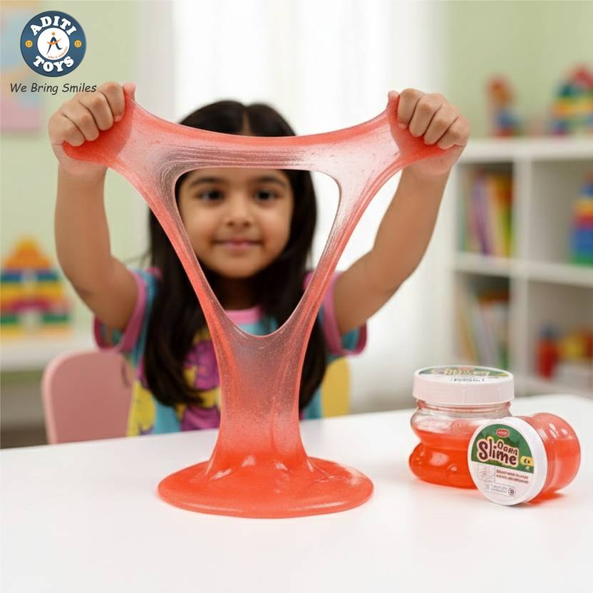 Aditi Toys Neon Slime Kit Soft Non-Toxic For Boys Girls 5+ Age Each 100ml (Red Pack of 2)